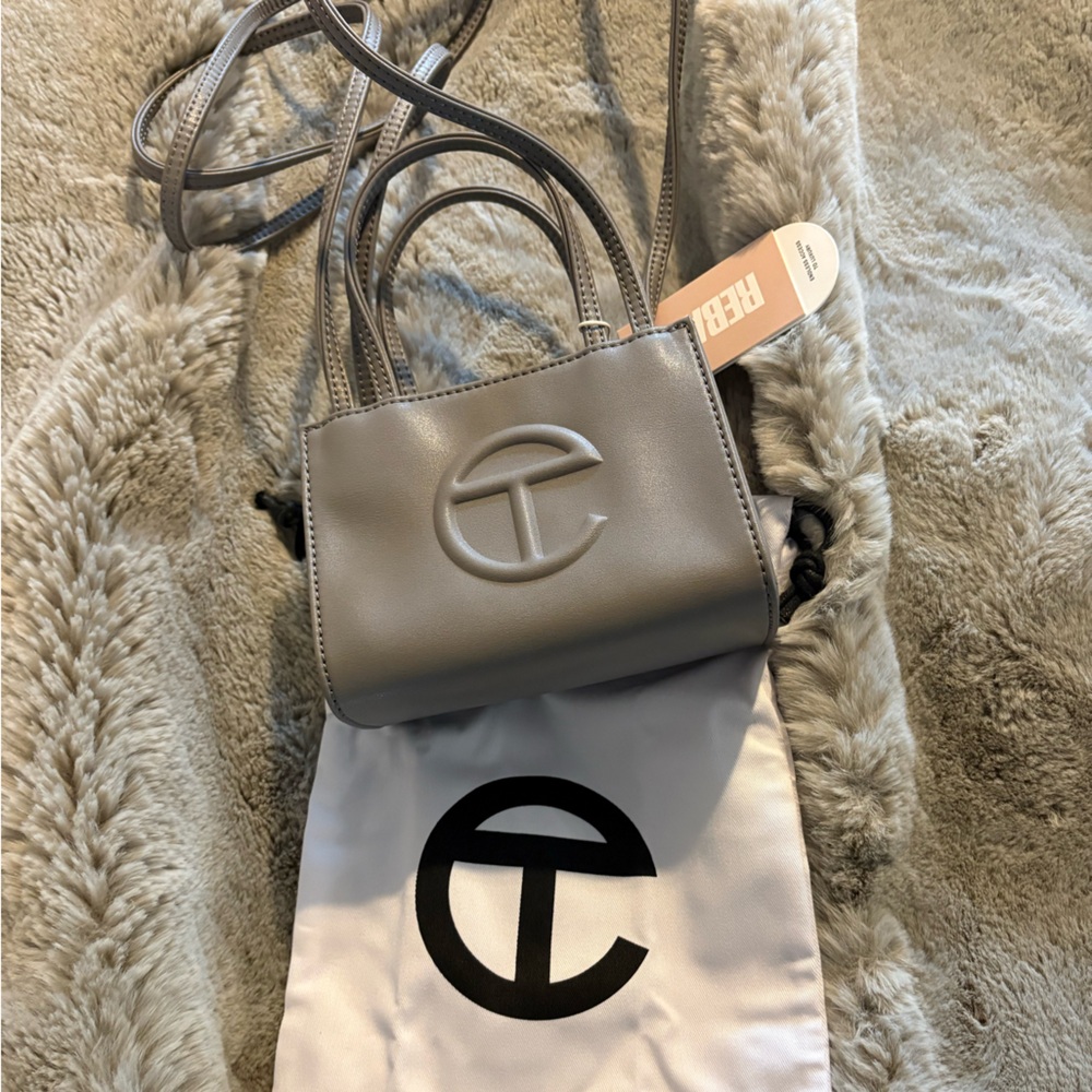 Telfar Mini Shopping Bag in Light Grey